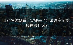 17c在线观看：实锤来了：清理空间到底在藏什么？