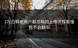 17c日韩老用户都忽略的上传流程看懂就不会翻车