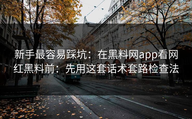 新手最容易踩坑:在黑料网app看网红黑料前:先用这套话术套路检查法 新手最容易踩坑:在黑料网app看网红黑料前:先用这套话术套路检查法